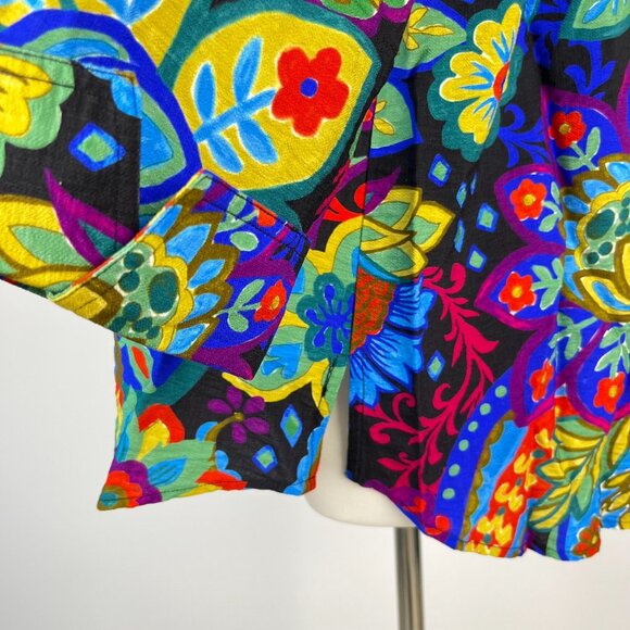 NWOT Ali Miles Paisley Floral Multicolor 3/4 Sleeve Tunic Top Blouse Shirt 1X - Picture 9 of 14